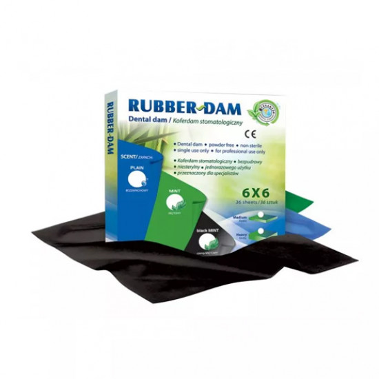 Платки для набора Раббер Дам (Rubber-Dam) голубые, средние 36 шт, Cercamed